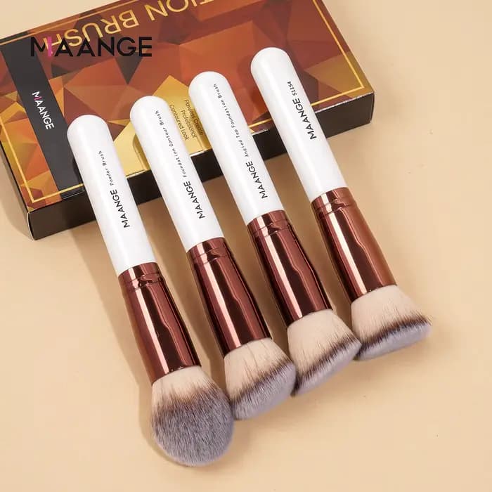 MAANGE 4 pièces pinceaux de maquillage avec étui fond de teint correcteur poudre pinceau