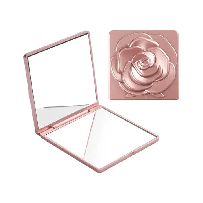 Miroir Rose carré de 7cm avec sac de rangement