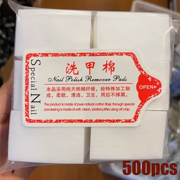 1000/500/100 pièces lingettes à ongles 100% tampons de coton non pelucheux dissolvant de vernis à on
