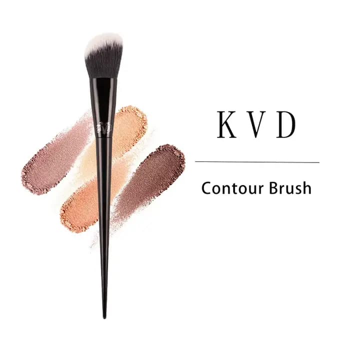 Kat Von D-pinceau de maquillage 02 pinceau de Contour cheveux en fibres douces élégant manche noir pinceaux
