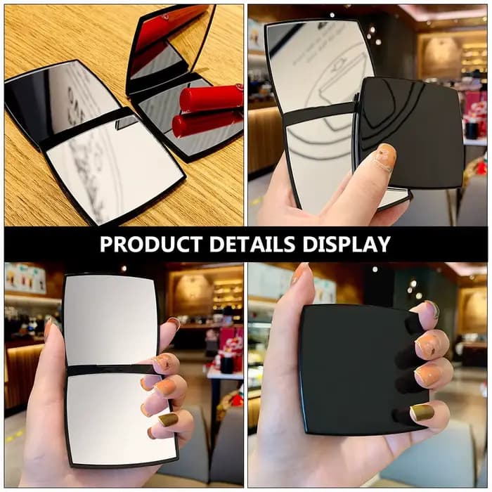 Miroir de poche compact double face léger et portable pour femme – Idéal pour le maquillage en voyage