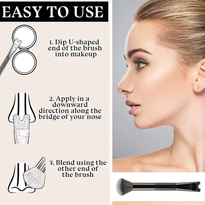 Pinceau de maquillage en forme de U pour Contour du nez