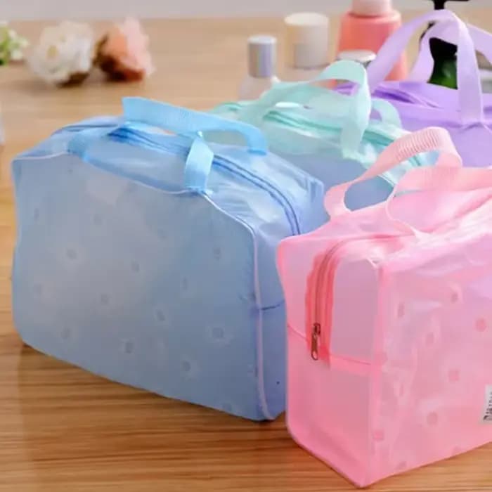 Trousse de toilette transparente en PVC pour femme