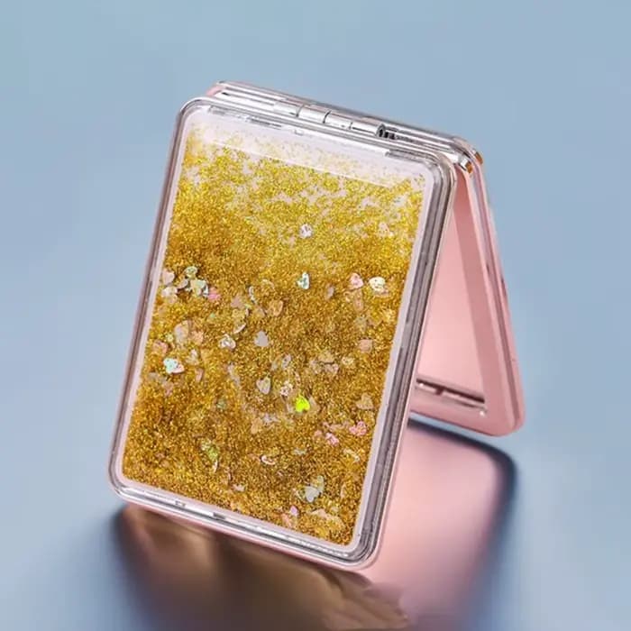 Miroir cosmétique double face chic à sable coloré