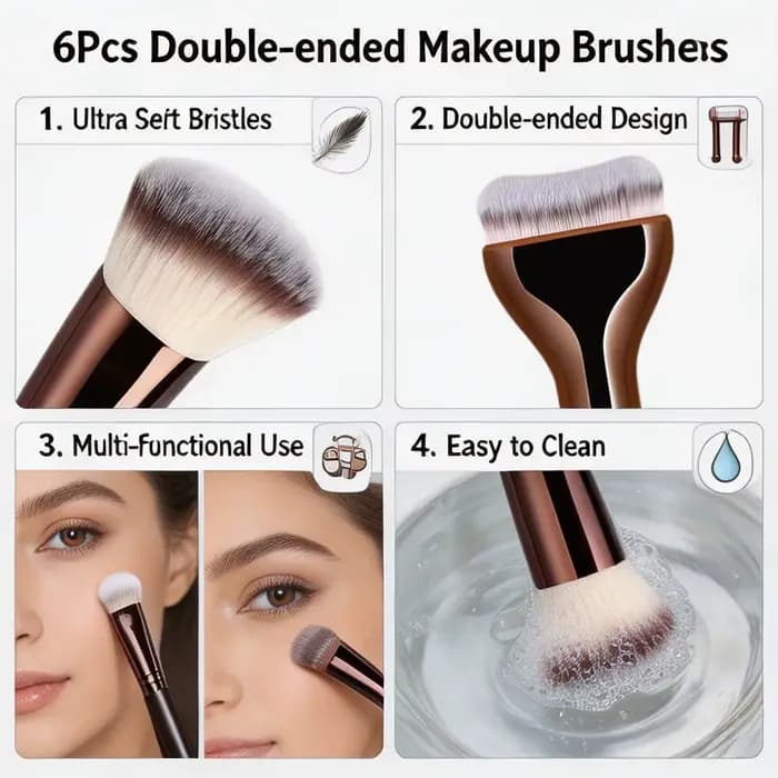 Ensemble professionnel de 6 pinceaux de maquillage