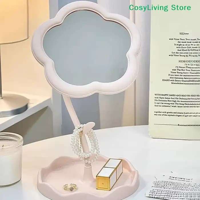 Miroir de maquillage de bureau en forme de tournesol