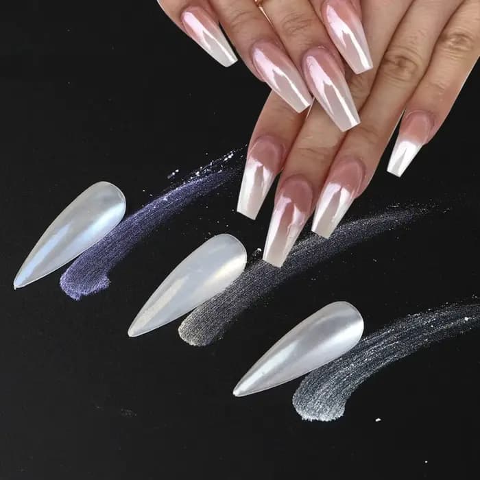 Poudres à ongles effet perle, effet miroir, effet aurore, chrome, sirène, poudre pour nail art, arc-en-ciel AB, poudre de coquillage nacrée effet miroir magique, fournitures