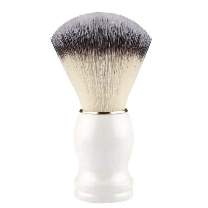 Pinceau à raser la barbe, pinceaux de maquillage, 1 pièce, manche en bois, poils naturels, pour salon de coiffure, barbier, mousse à raser, outils de nettoyage facial pour hommes