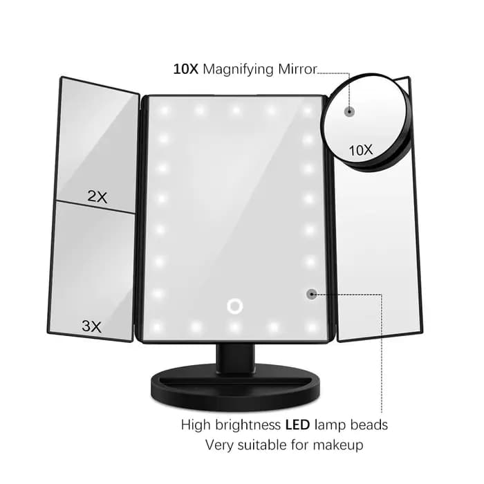Miroir de maquillage LED 1X 2X 3X 10X