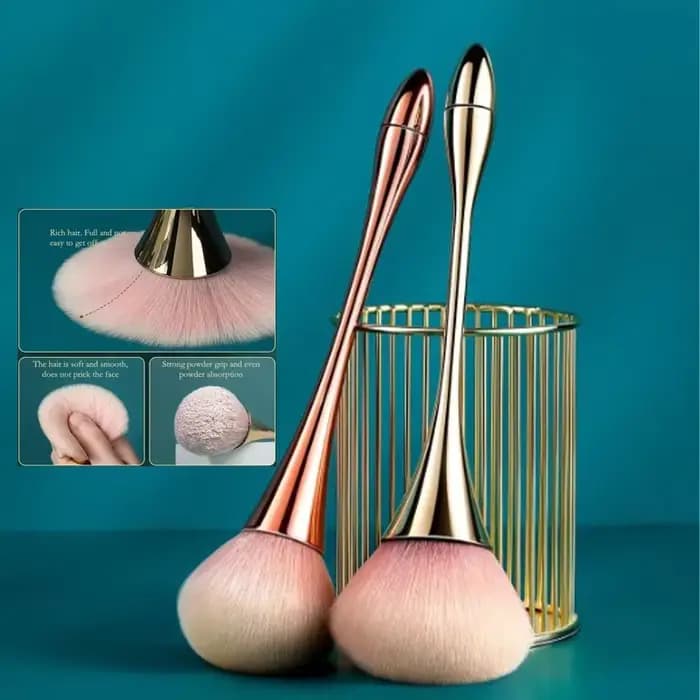 1 pièces pinceau de maquillage en éventail doré Rose