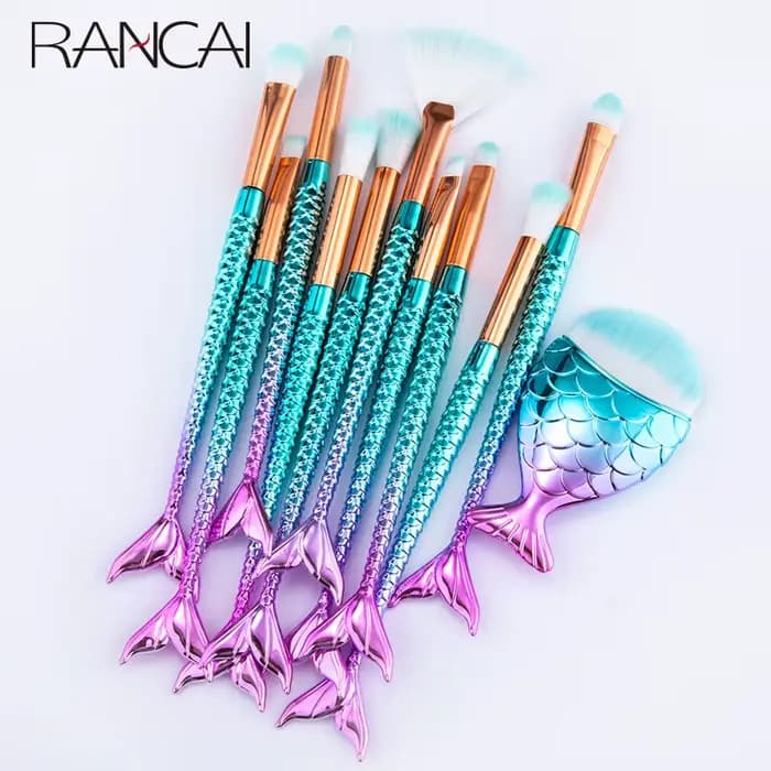 10/11 pièces Kit de pinceaux de maquillage maquiagem maquillaje nouvelle sirène fond de teint sourcil Eyeliner