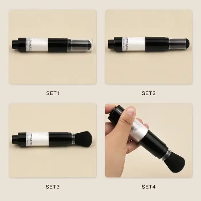 Pinceau à poudre rechargeable pour poudre libre, pinceau de maquillage de voyage, applicateur, pinceaux de maquillage réutilisables pour Contour de Blush en poudre