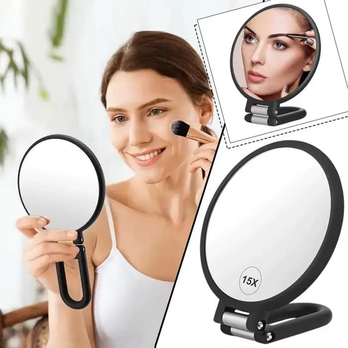 Miroir de poche grossissant double face