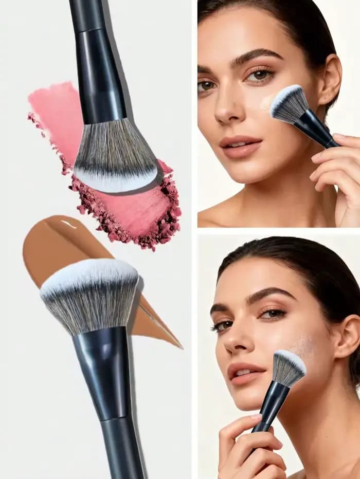 Ensemble de 5 pinceaux de maquillage pour le visage : pinceau pour fond de teint