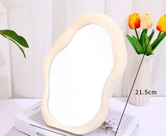 Affichage maquillage miroirs décoratifs cadre irrégulier esthétique coiffeuse miroir Portable asymétrique Espejo meubles