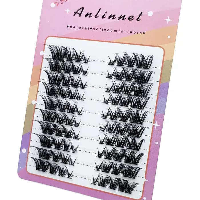 Fox faux cils 1 boîte de 80 faisceaux Mink extensions de cils rouleau naturel faux cils 3D russe 8 -