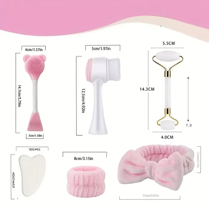 Ensemble de 7 outils de soin du visage pour le nettoyage de la peau