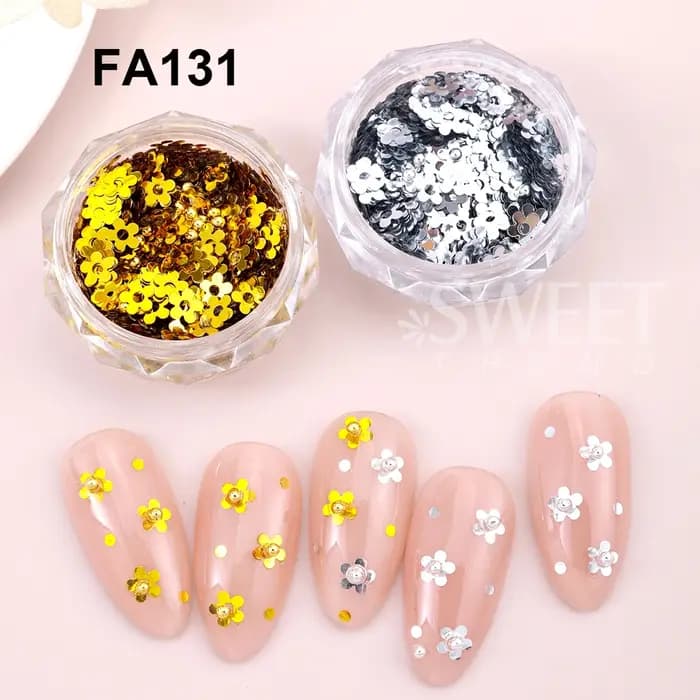SWEET TREND - 2 Boîtes de Paillettes Dorées et Argentées pour Ongles