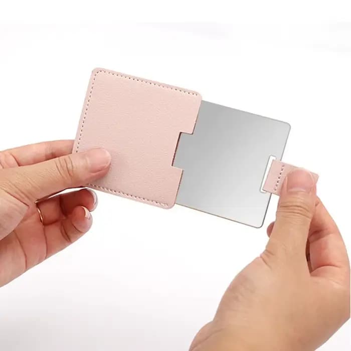 Miroir de maquillage compact en acier inoxydable