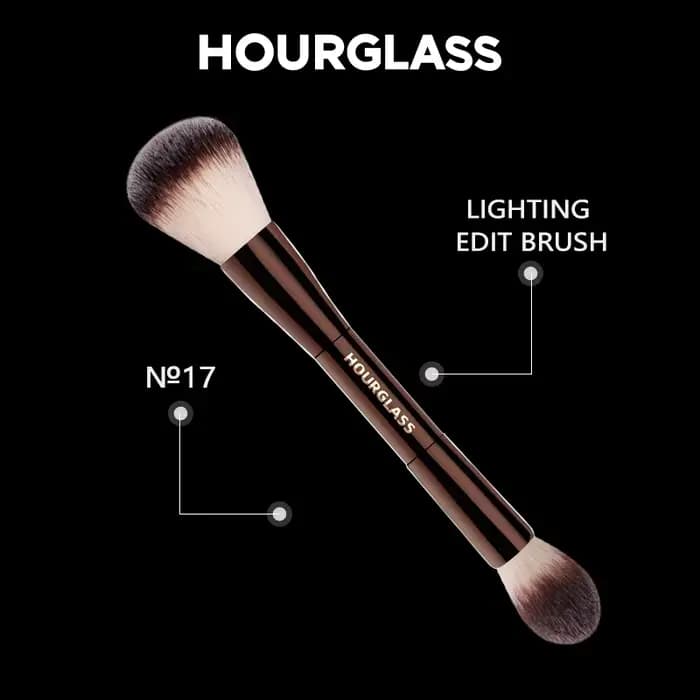 Pinceau de maquillage sablier-N °17, brosse d'édition d'éclairage, cheveux en fibres douces, Double tête, surbrillance, Design de mode, brosse simple pour le visage