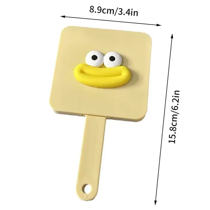 Miroir de maquillage de bouche de saucisse portable avec peigne