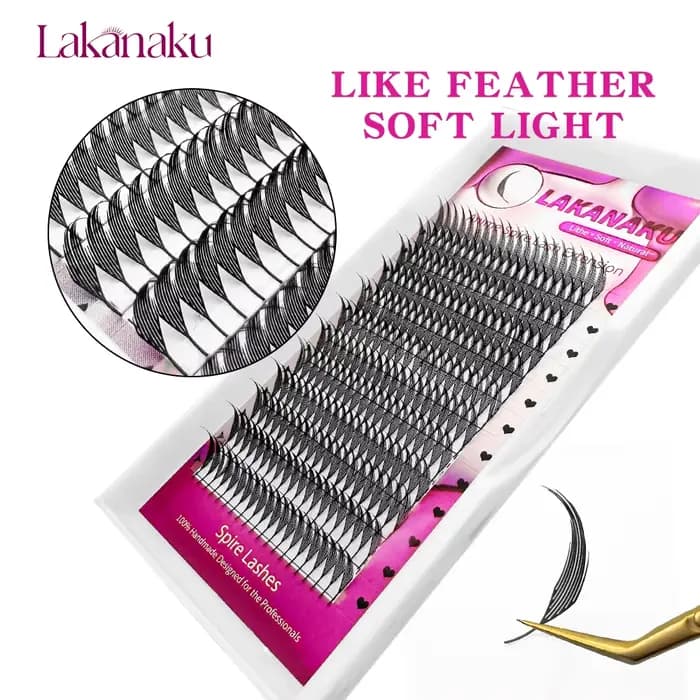 LAKANAKU Manga Anime flèche Extension de cils forme de plume 0.07mm C/D/CC Curl mélange 8-15mm 9-13m