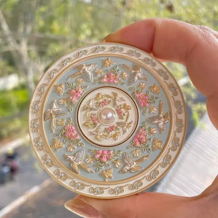 Miroir de maquillage double face pliable à main