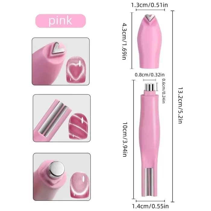 Bâton magnétique pour ongles œil de chat 3 en 1, motif serpent, cœur d'amour, œil de chat français,