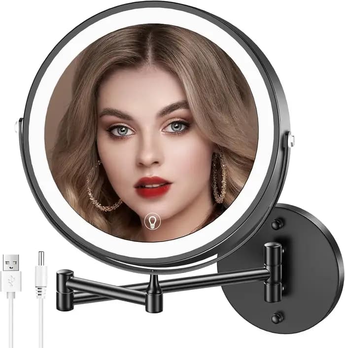Miroir de maquillage mural pour salle de bain