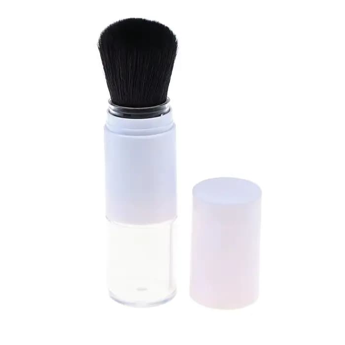 Pinceau à poudre en vrac rechargeable, poils synthétiques doux et denses, housse de protection pour
