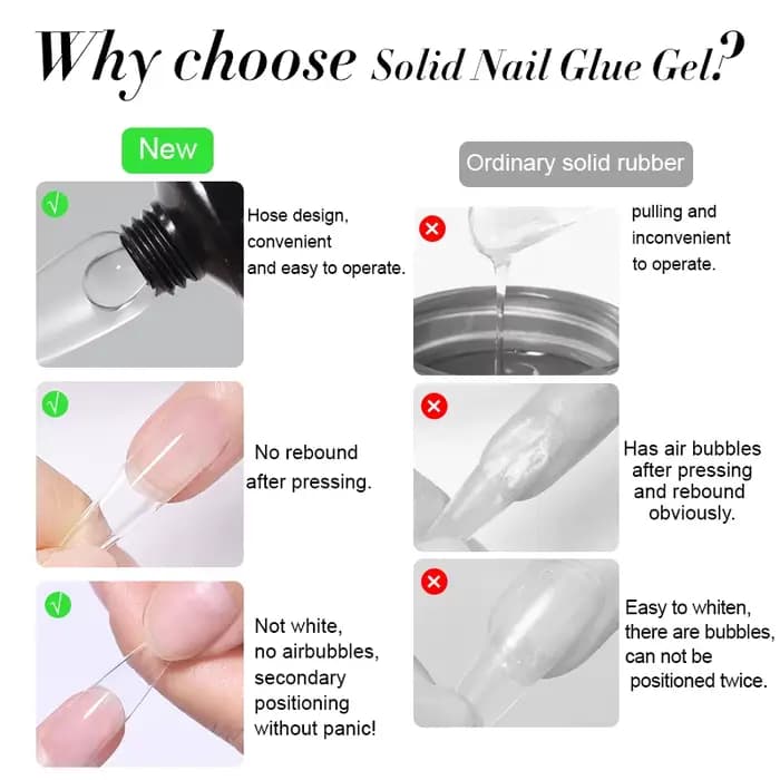 LILYCUTE 1/2/3 pièces 15g colle à ongles solide Gel pour pointe d'ongle presse sur les ongles longue