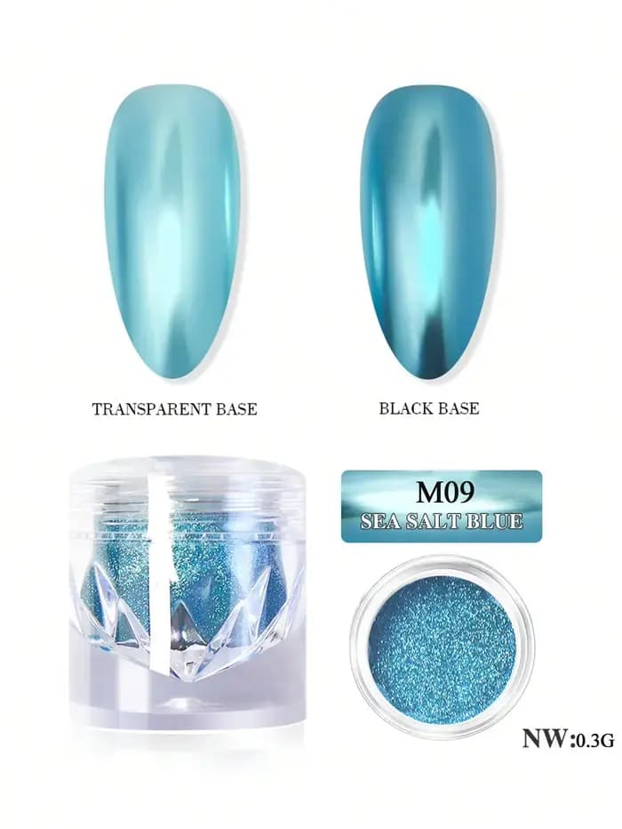 28 pièces/ensemble poudre à ongles chromée miroir magique/décoration à paillettes scintillantes/plaq