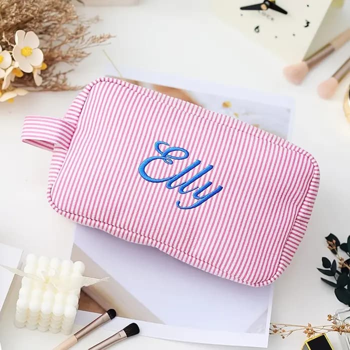 Trousse de toilette personnalisée avec nom/initiales/texte - Grande capacité, légère, cadeaux souven