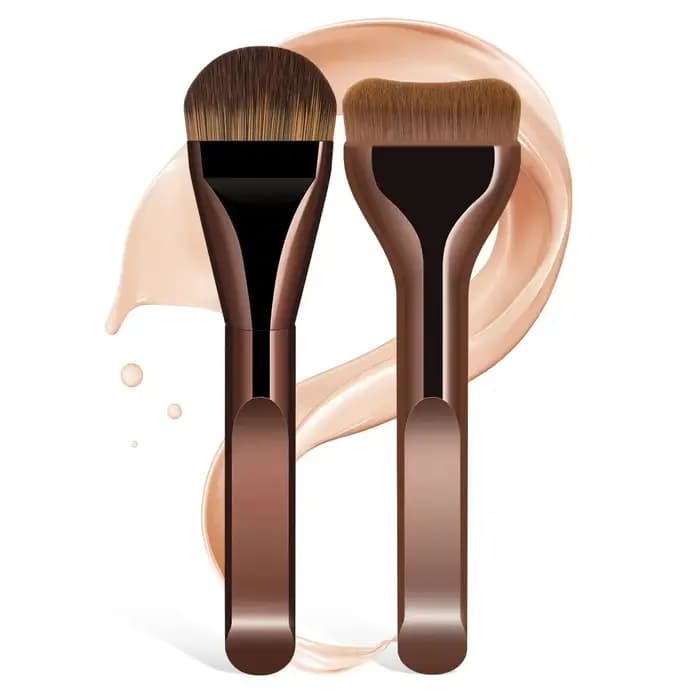 Ensemble de 2 pinceaux de maquillage pour fond de teint