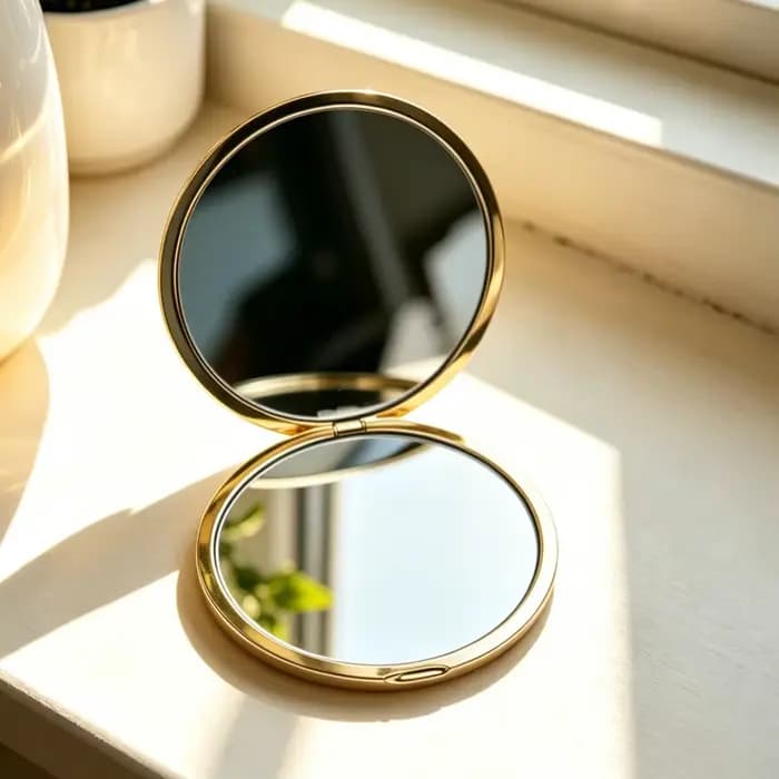 Miroir de poche double face