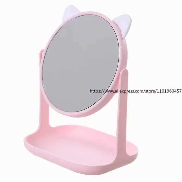 Miroir de maquillage élégant avec oreilles de chat