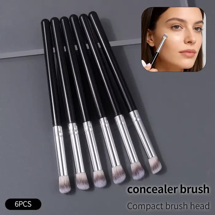 Lot de 6 pinceaux correcteurs souples multifonctionnels à angle coudé pour une couverture précise des imperfections du visage. Pinceau de maquillage pour débutants. Outil de beauté.
