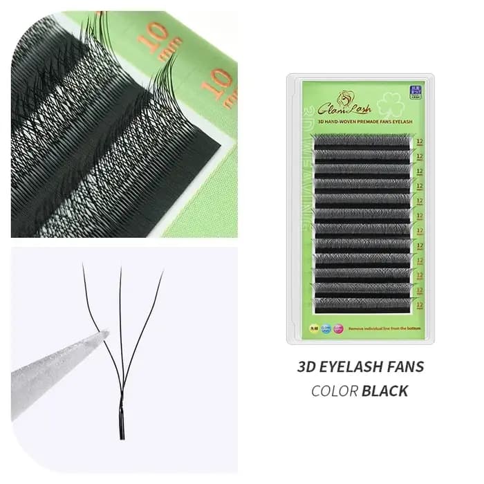 GLAMLASH L/LU/M W forme Extension de cils 3D préfabriqué Volume ventilateur