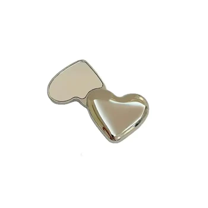 Miroir de maquillage Double face en forme de cœur pour fille, petit miroir Portable rotatif pour étu