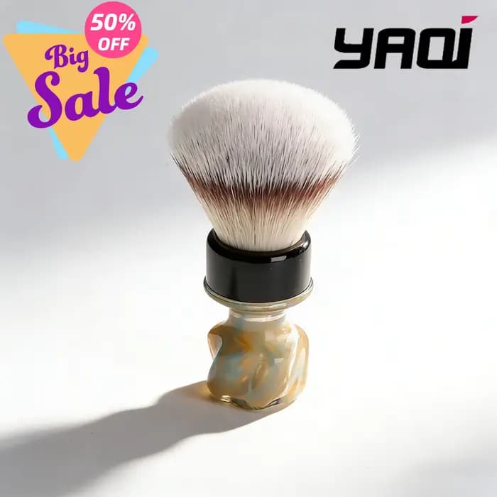 Pinceau à raser synthétique YAQI 2026 Nebula 28MM pour rasage humide – Cadeau idéal pour collectionneur ou petit ami