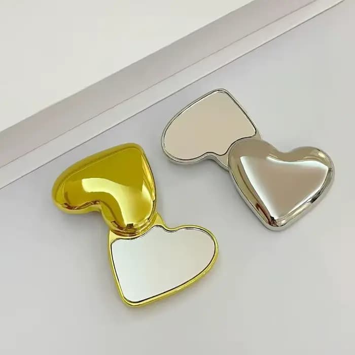 Miroir de maquillage double face en forme de cœur Z. Mignon petit