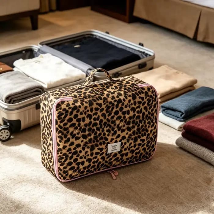 Sacs cosmétiques, ensemble de sacs de voyage léopard