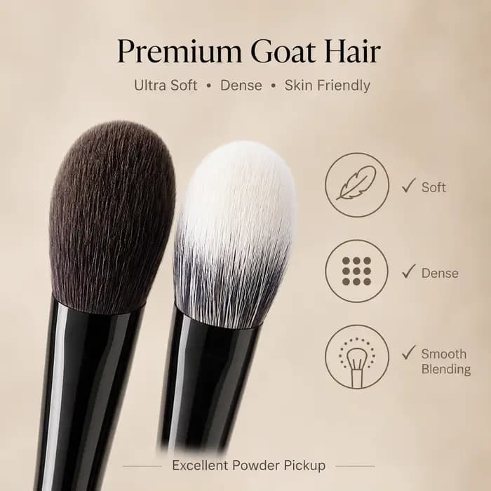 Ensemble de pinceaux de maquillage professionnels - Poils synthétiques doux et moelleux pour le fond de teint