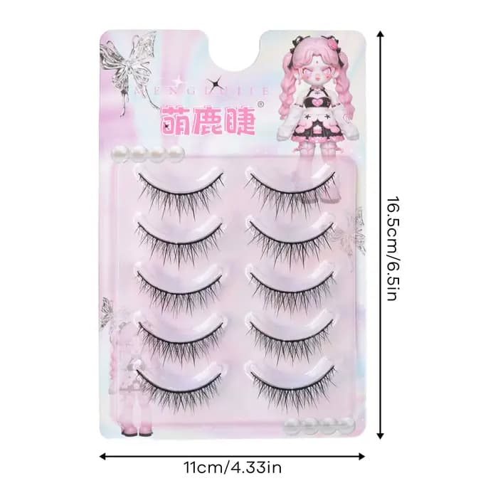 Bandes de faux cils bande complète tige dure bébé queue de poisson droite faux cils cils naturels po