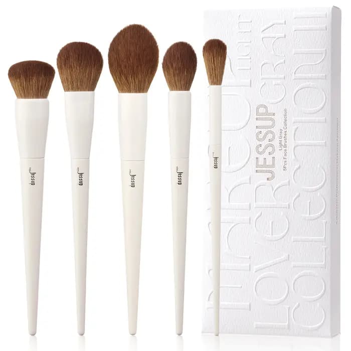Jessup Lot de 5 pinceaux de maquillage pour fond de teint végétalien
