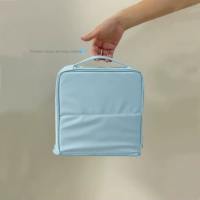 Trousse de maquillage verticale multi-couches élégante et de grande capacité