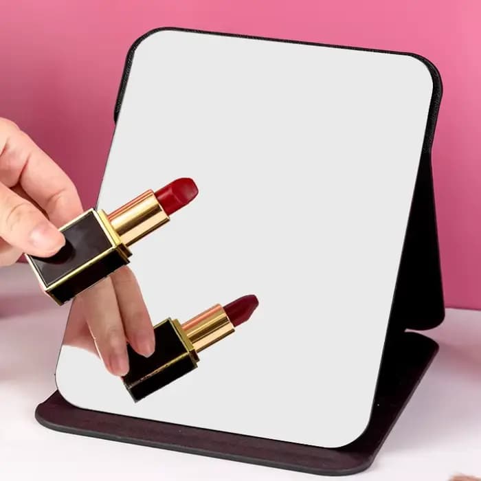 Miroir de maquillage pour le visage en cuir souple