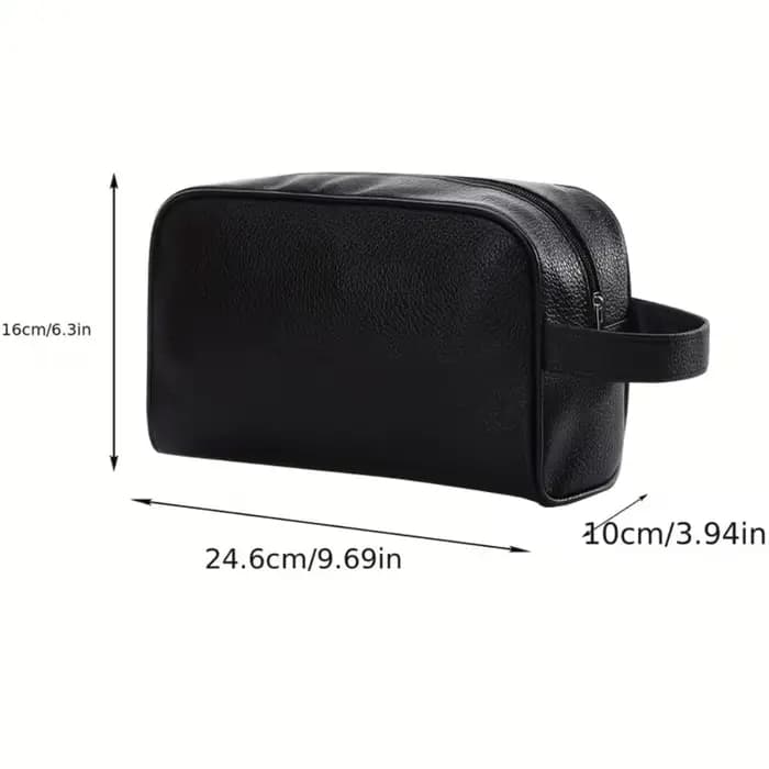 Sac de rangement avec poignée en cuir, grande capacité, trousse de toilette étanche pour voyage, organiseur de cosmétiques, pochette de rangement pour salle de bain