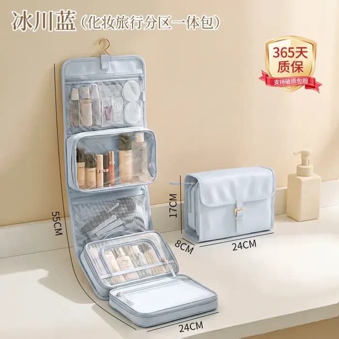 Trousse de toilette de voyage suspendable, multifonctionnelle, portable, grande capacité, organisate