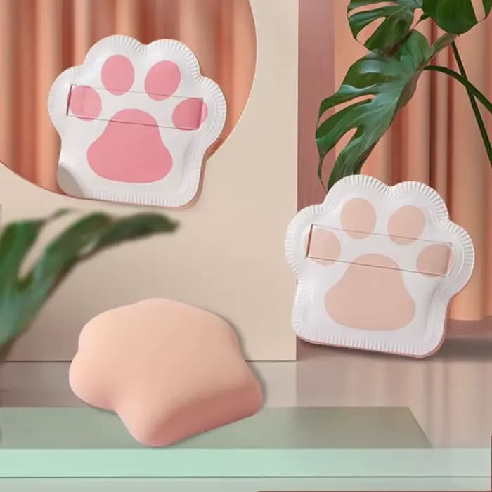 Éponges à poudre douce bouffantes fond de teint crème coussin bouffée chat griffe forme maquillage éponge